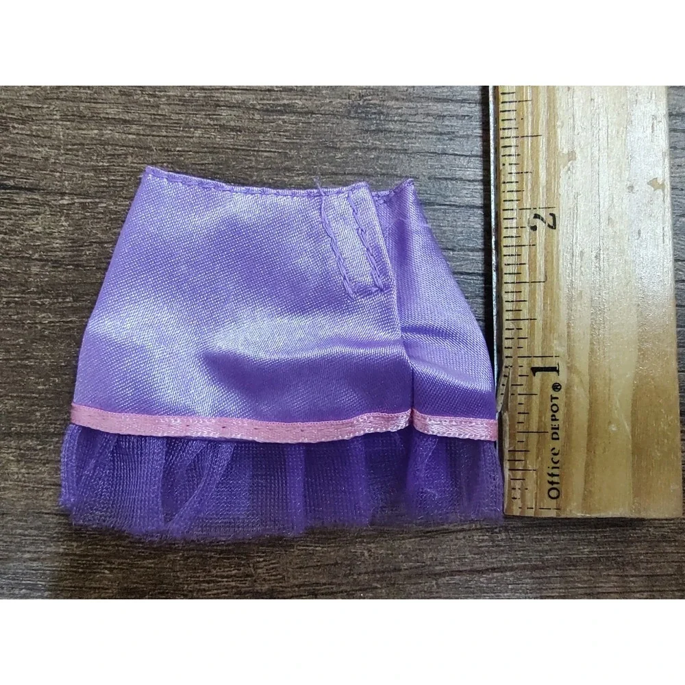 Barbie Doll Purple Mini Skirt Pink Tim Purple Mesh Hem Z32
